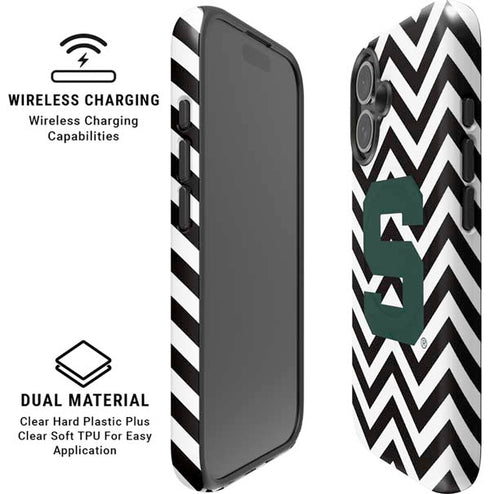 Michigan State University Spartans S Chevron iPhone 16 Plus Magsafe Impact Case